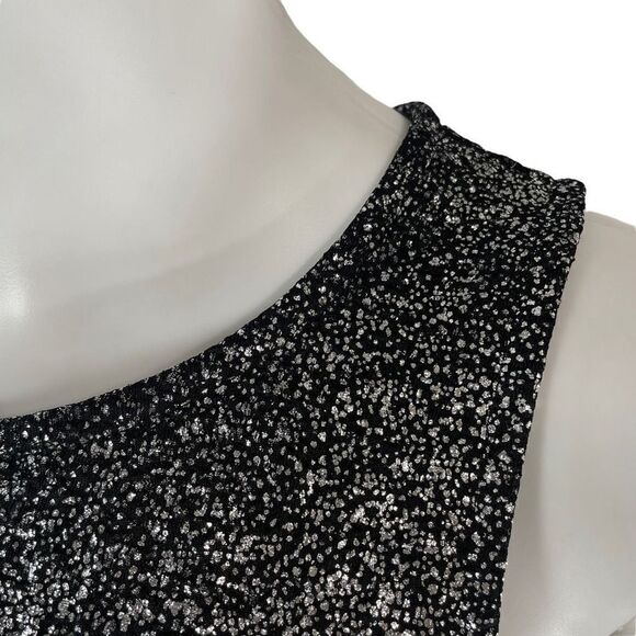 Everly Women’s Small Silver Sparkle Fit & Flare Mini Dress Sleeveless - Picture 4 of 10